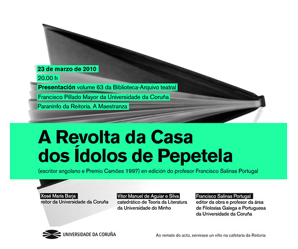 Coruña: Lançamento do livro A Revolta da Casa dos Ídolos, de Pepetela