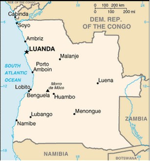 mapa angola